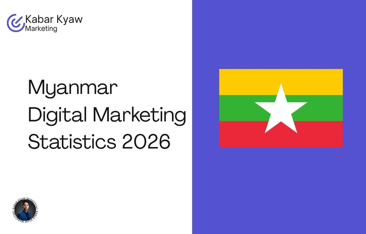 Myanmar digital marketing statistics 2026 — 39.8 million internet users, 21 million social media users, 74% mobile traffic